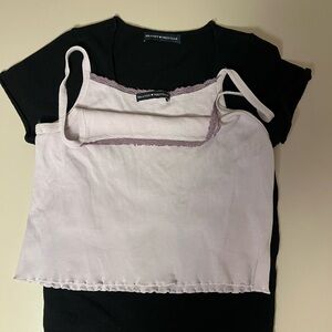 Brandy Melville Pink and Black Tops